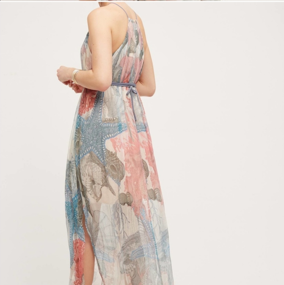 Anthropologie Moulinette Soeurs Sea Star Starfish Maxi Dress Boho Beachy - Picture 3 of 7